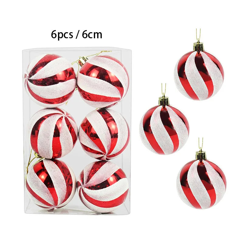 Mix of matte and glossy Christmas balls in gift box.