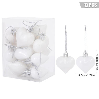 Mix of matte and glossy Christmas balls in gift box.