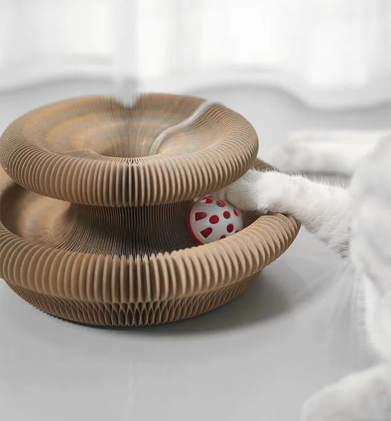 "multi-functional cat scratcher bed toy"