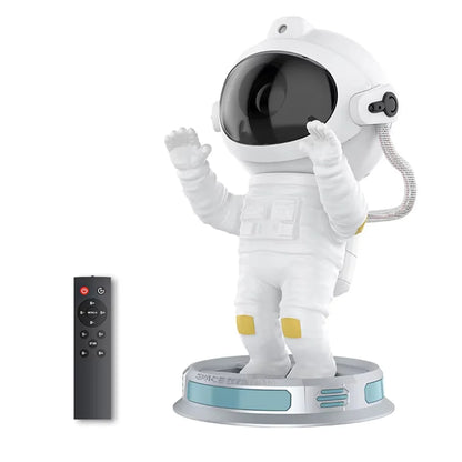 Glow-in-the-dark moon base astronaut projector lamp.