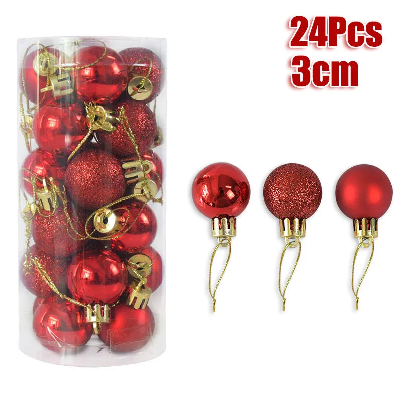 Festive holiday table decor with Christmas balls.