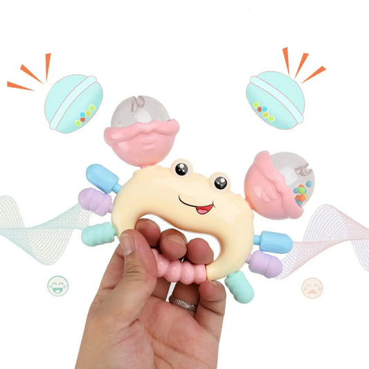 baby crab rattle toy with teether for newborns