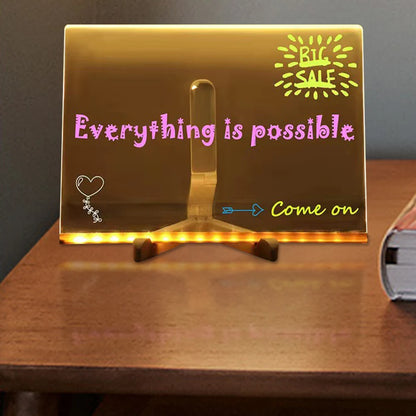 LED Letter Message Board with 7 Pens – Light-Up Erasable Neon Writing Board