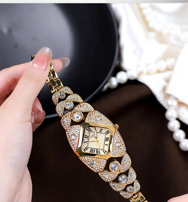 lightweight fashion womens watch with diamond details
