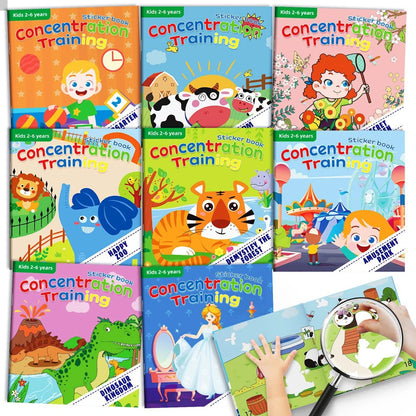 reusable sticker book with cartoon animal scenes

