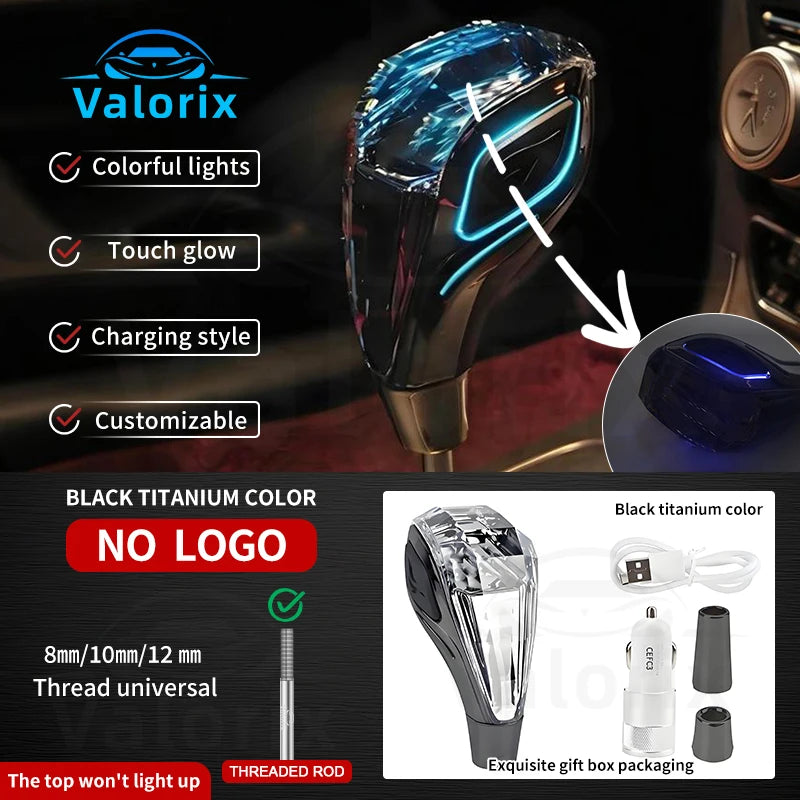 "Stylish luminous crystal gear shift knob for vehicles"