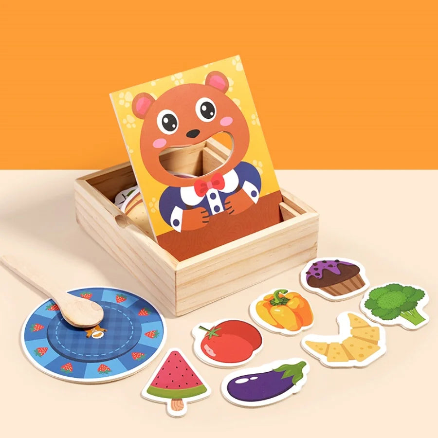 preschool role play toy with teddy bear and accessories
