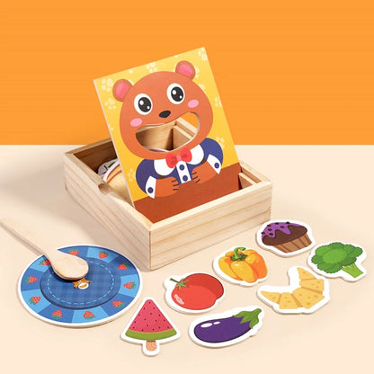 preschool role play toy with teddy bear and accessories
