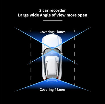 set of dash cam with cables and mounting accessories
