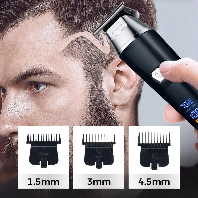 "usb rechargeable hair trimmer with digital display"