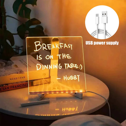 LED Letter Message Board with 7 Pens – Light-Up Erasable Neon Writing Board