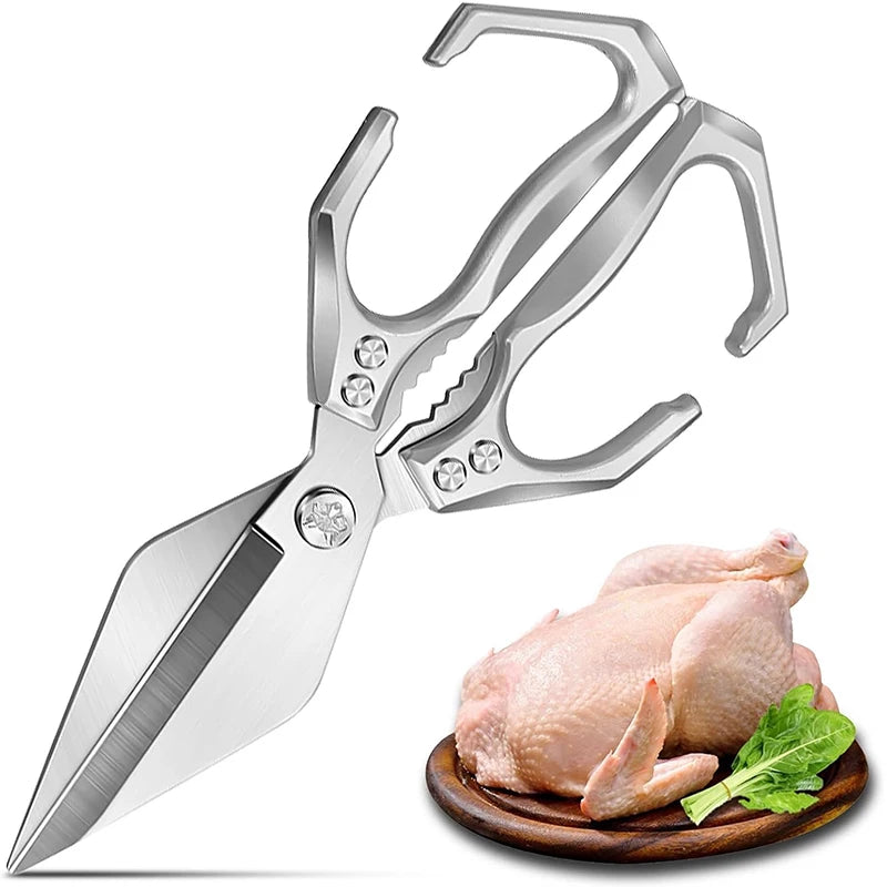 "Professional poultry scissors ergonomic handle"