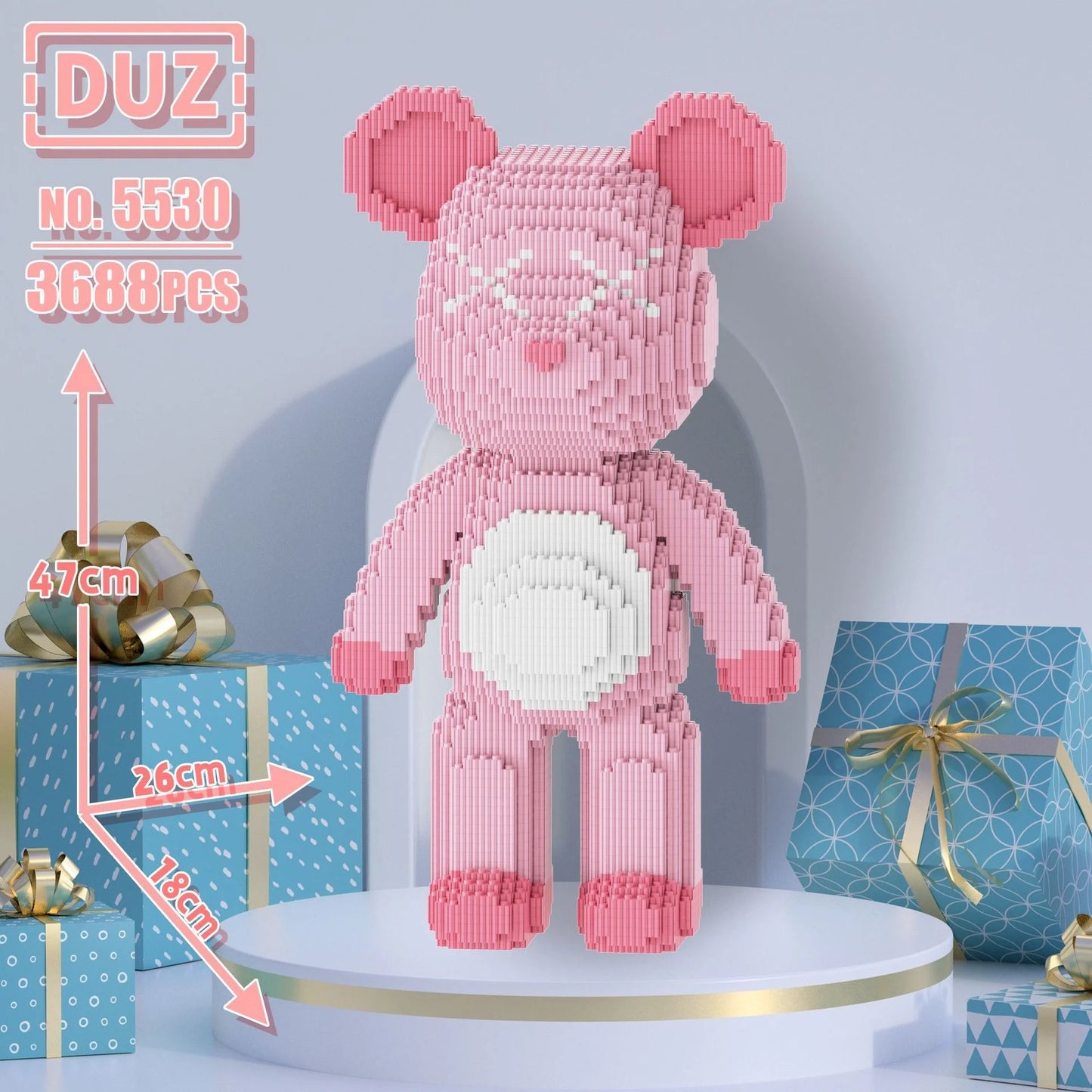 plastic building block bear model for decoration

