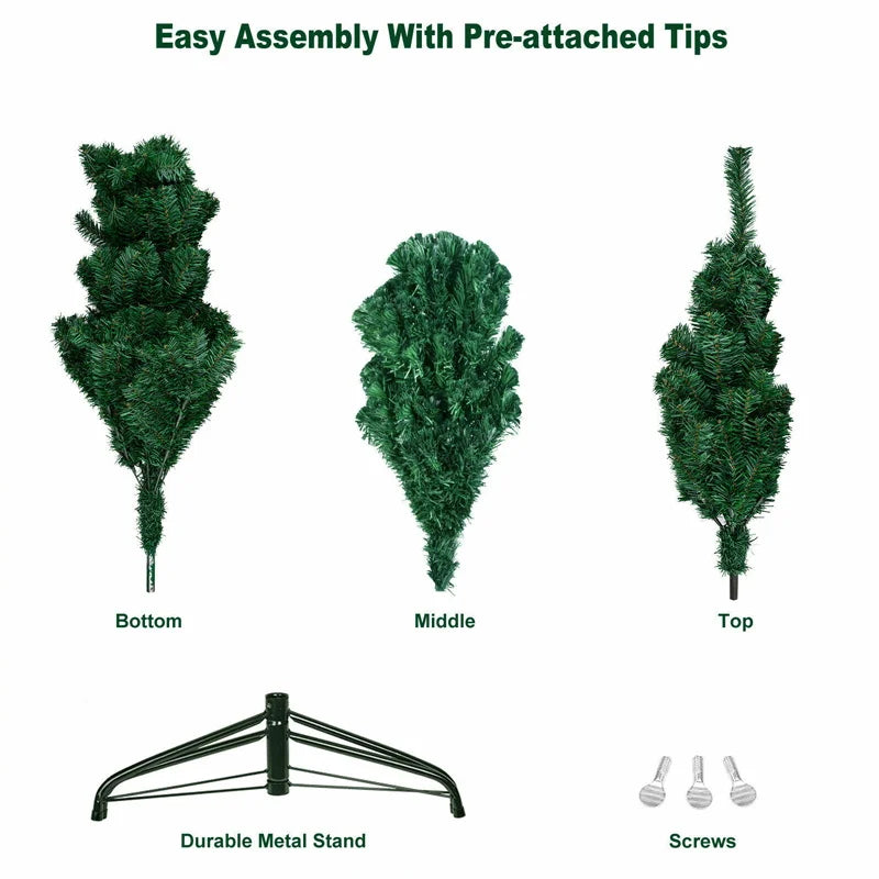 Detachable metal base supporting Christmas tree.