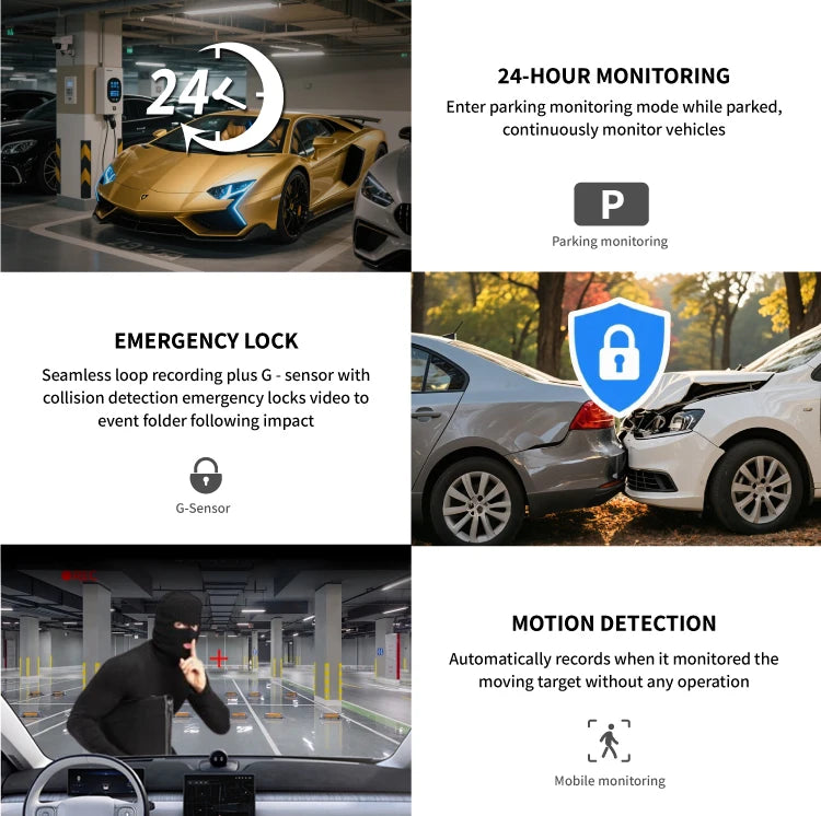 wifi 3 lens dash camera for cars with hd recording
