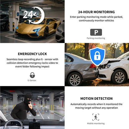 wifi 3 lens dash camera for cars with hd recording
