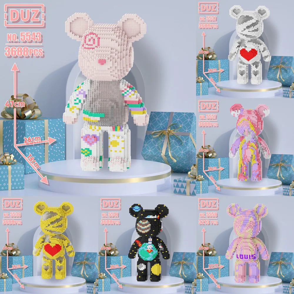 oversized bear building blocks diy toy
