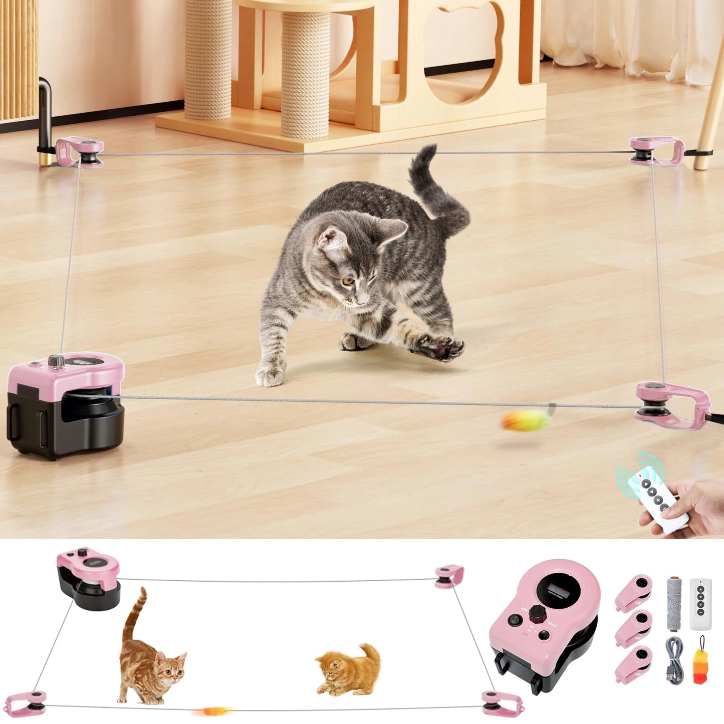 interactive cat running wheel with adjustable speed