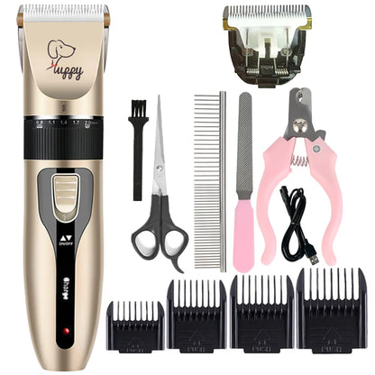 "home grooming kit for dogs and cats rechargeable"