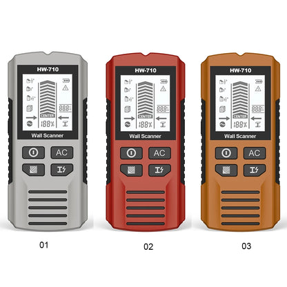 diy enthusiast using stud finder before drilling wall
4