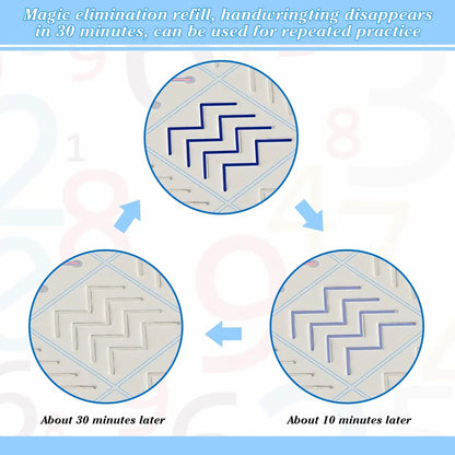3D embossed tracing lines on Spanish writing workbook.