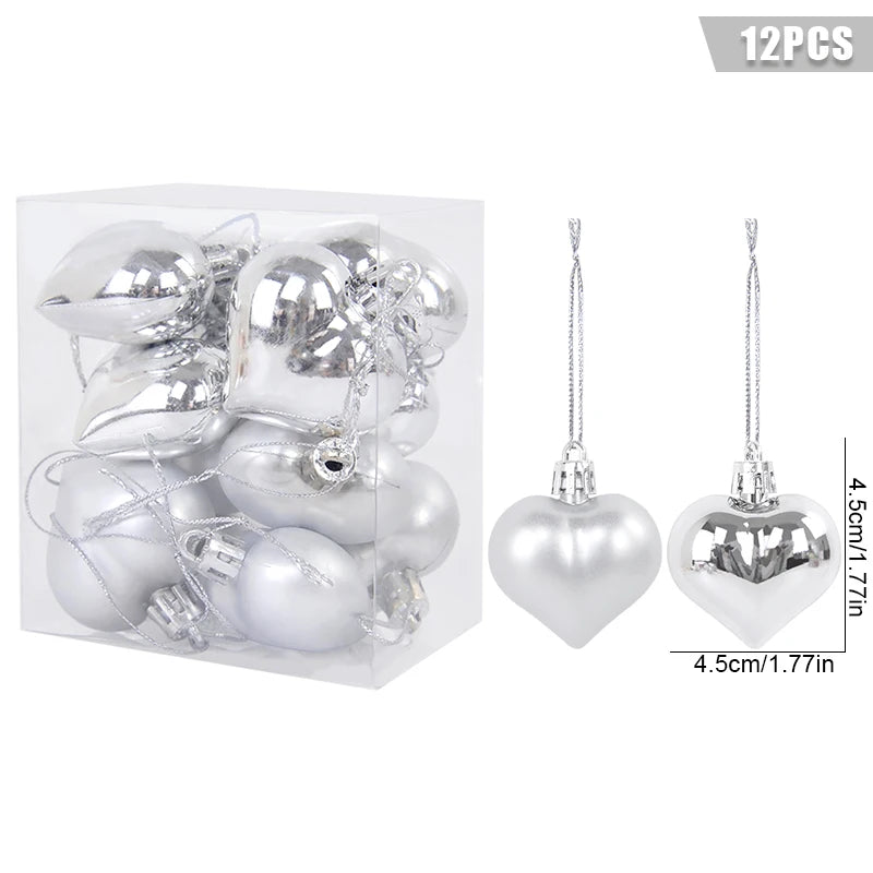 Mix of matte and glossy Christmas balls in gift box.