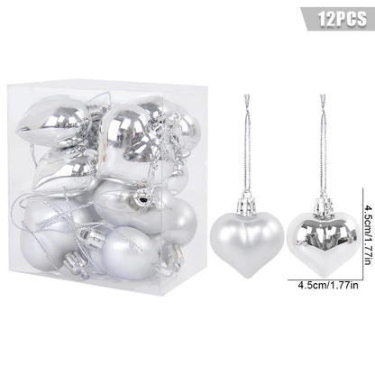 Mix of matte and glossy Christmas balls in gift box.